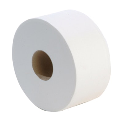 Fenton® Mini Jumbo Toilet Roll 2 ply white 200m, 60mm core (x12)