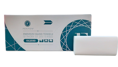 Fenton® Premium V-Fold Hand Towel 2 Ply White (x3000)