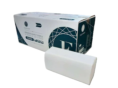 Fenton® Premium V-Fold Hand Towel 2 Ply White (x3000)