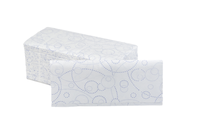 White Interfold Hand Towel 2 ply Lilac Print