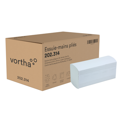 Fenton Slimline M-fold Hand Towel 2 ply white (x3000)