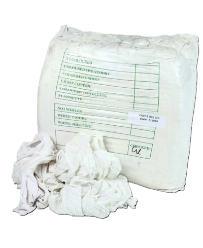Selected White Wiper Rags 10kg bag - Clearance