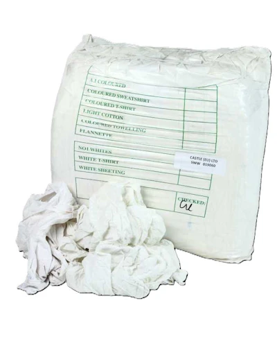Selected White Wiper Rags 10kg bag - Clearance