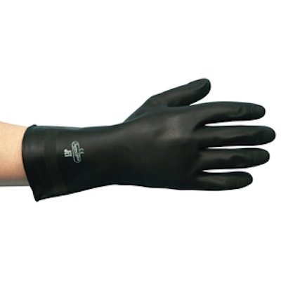 Heavyweight Rubber Gloves Black Pair Large (x10)