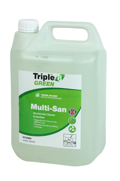 Triple 8 Green Multi-San Food Safe Sanitiser 5L