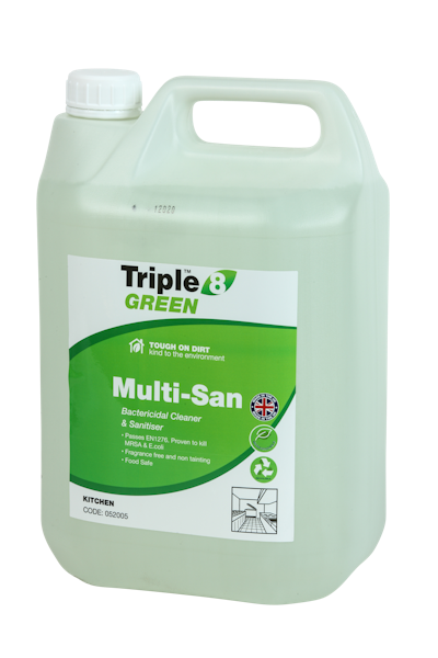 Triple 8 Green Multi-San Food Safe Sanitiser 5L