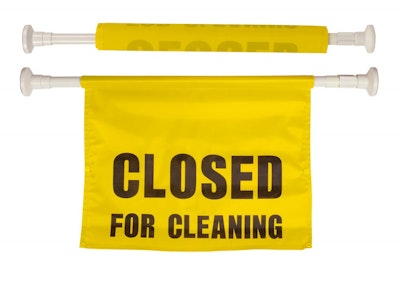 Doorway Hanging Sign 'Closed for Cleaning'