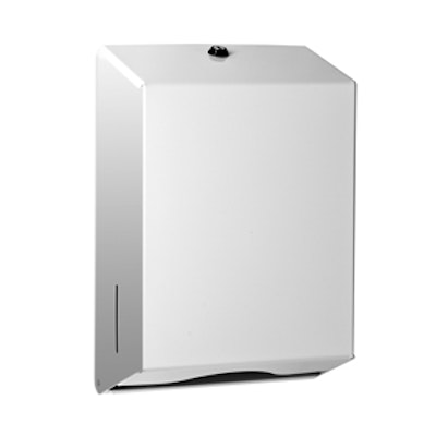 Dispenser for hand towels white metal
