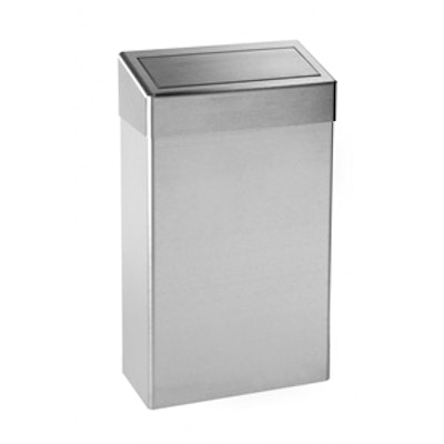 Waste Bin 30L with sprung flap lid brushed s/steel